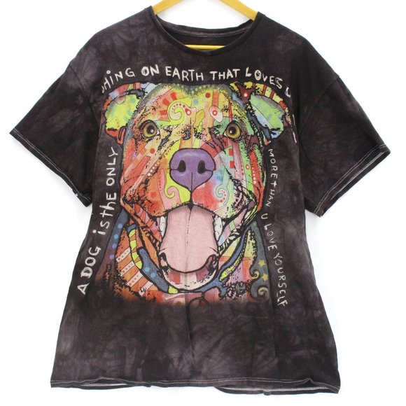 3D Tees T-Shirt Men's Tie Dye Multicolor Short Sleeve Graphic Dog Face Size XL - Picture 1 of 8